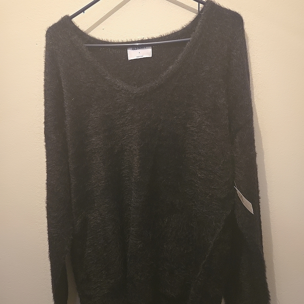 Old Navy Black V-Neck Sweater Lightweight Knit